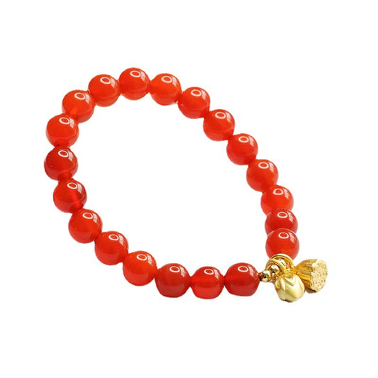 Red Agate Sterling Silver Bracelet - Fortune's Favor Collection