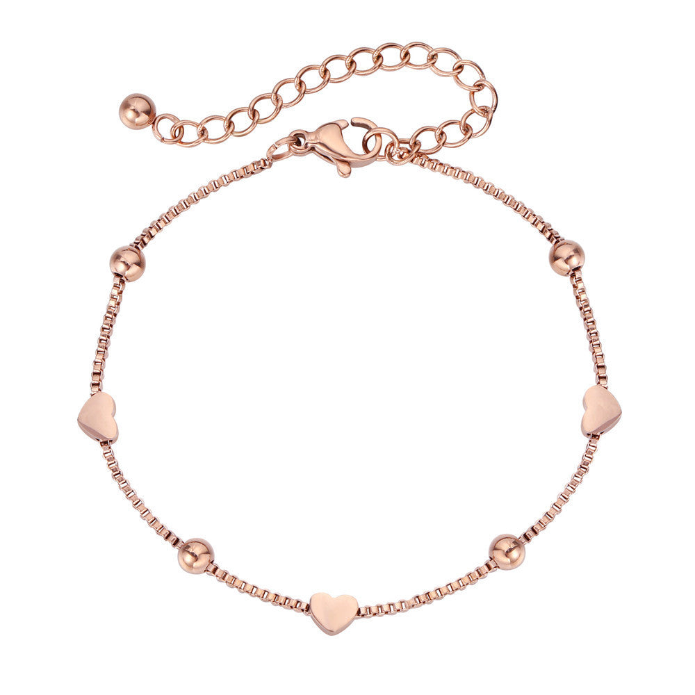 Peach Heart Stainless Steel Bracelet For Women By Planderful Everyday Chic Statement