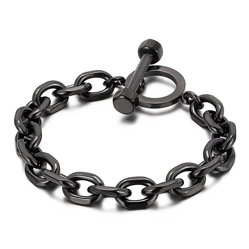 Planderful Everyday Genie Black Barbell Bracelet For Men