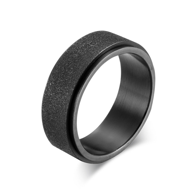 Planderful Rotating Stainless Steel Ring Matte Finish For Unisex Style Gold Plated Accent Everyday Genie Collection