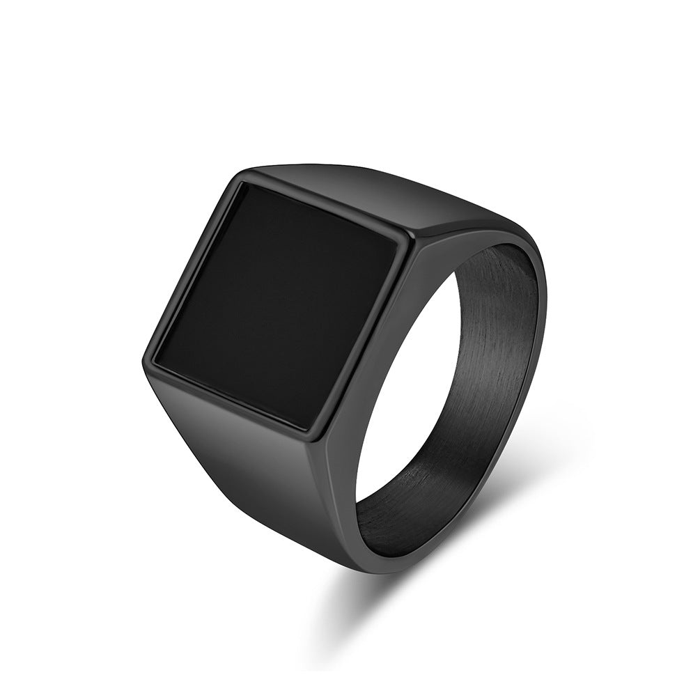 INS European and American Simple Geometry Titanium Steel Ring for Men