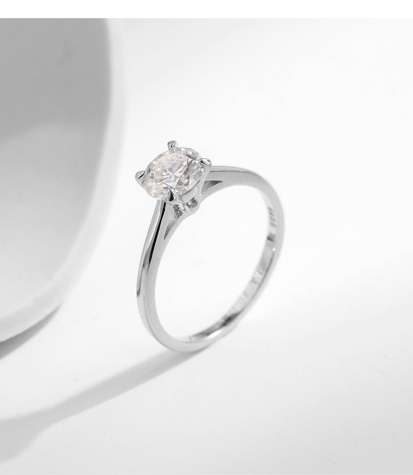 Luxurious Moissanite Sterling Silver Wedding Ring