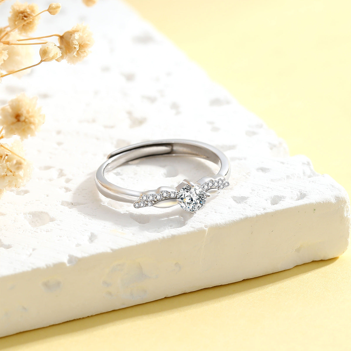 Angel Wings Ring Planderful S925 Sterling Silver Zircon For Women Elegant Versatile Light Luxury Valentines Day Gift