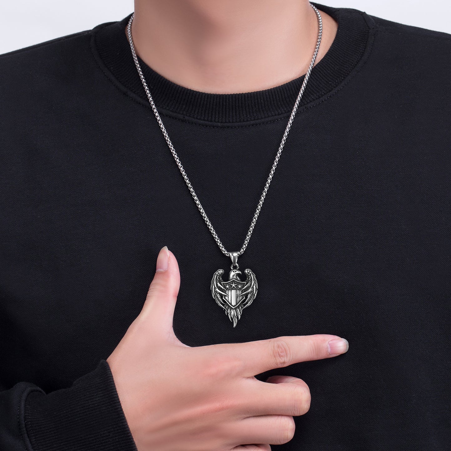 Steel Necklace – Statement Hip Hop Eagle