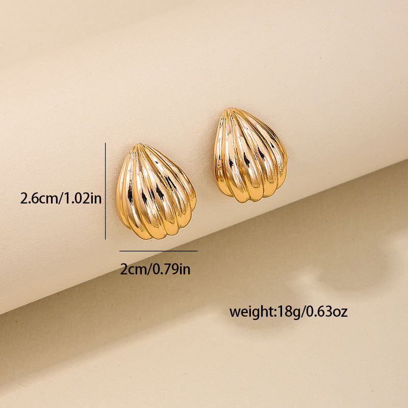 Amazon Fashion Statement Metal Hoop Earrings - Shell Design