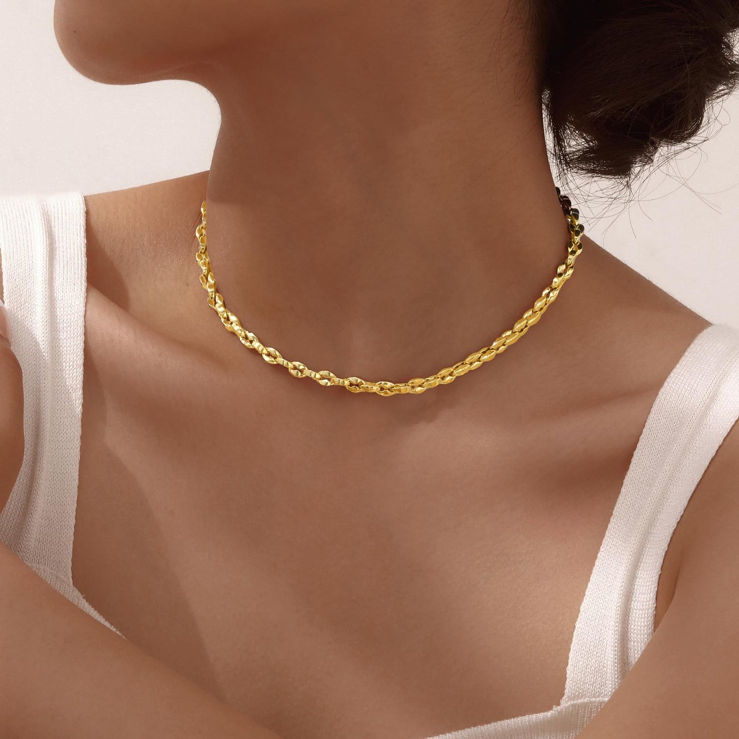 Stainless Steel European and American Niche Women's Gold Set