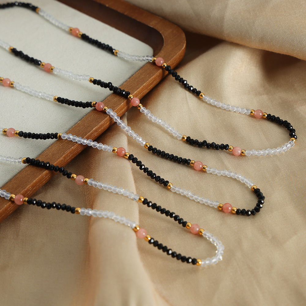 Luxury Handcrafted Natural Stone Beaded Necklace with Elegant Design for Women