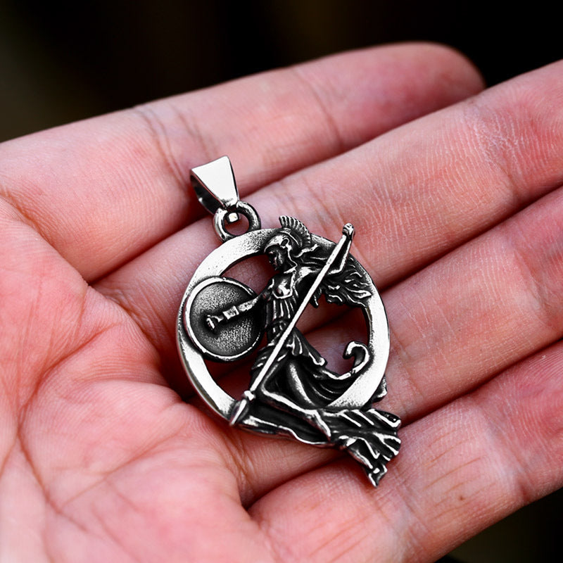 Titanium Steel Greek Mythology Warrior Muse Pendant for Men - Wholesale Accessories