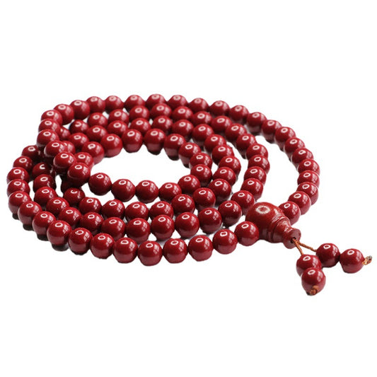 Cinnabar 108 Buddha Beads Bracelet and Gourd Necklace