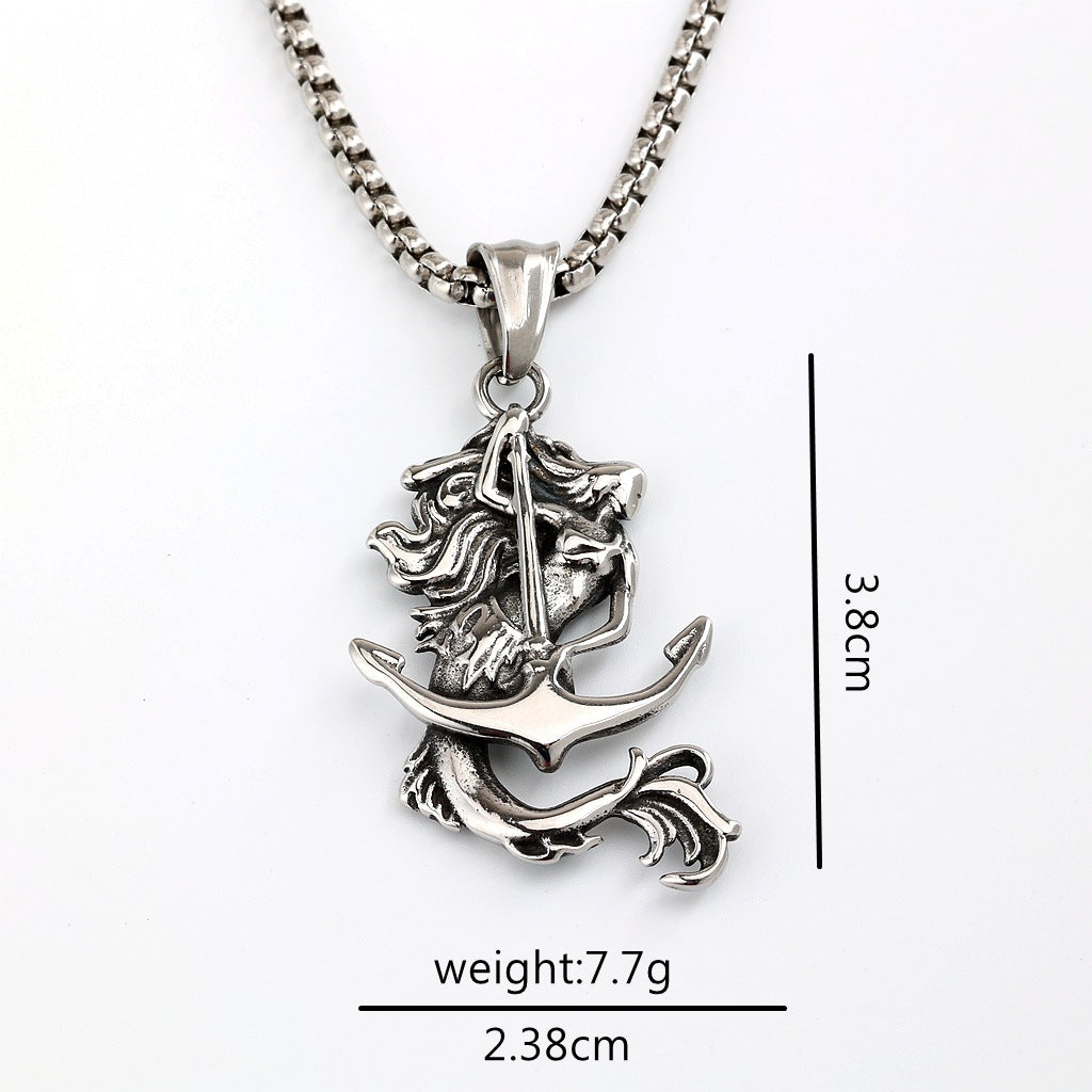 Punk Anchor Pendant Necklace