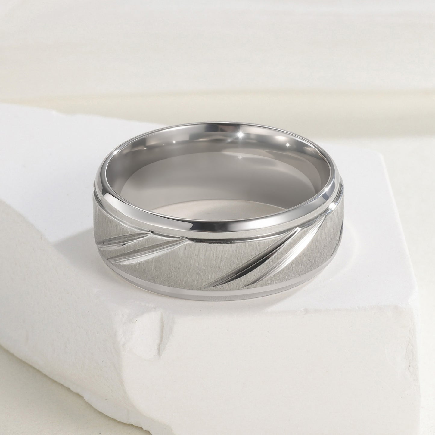 Planderful Everyday Genie Men's 8mm Titanium Steel Ring