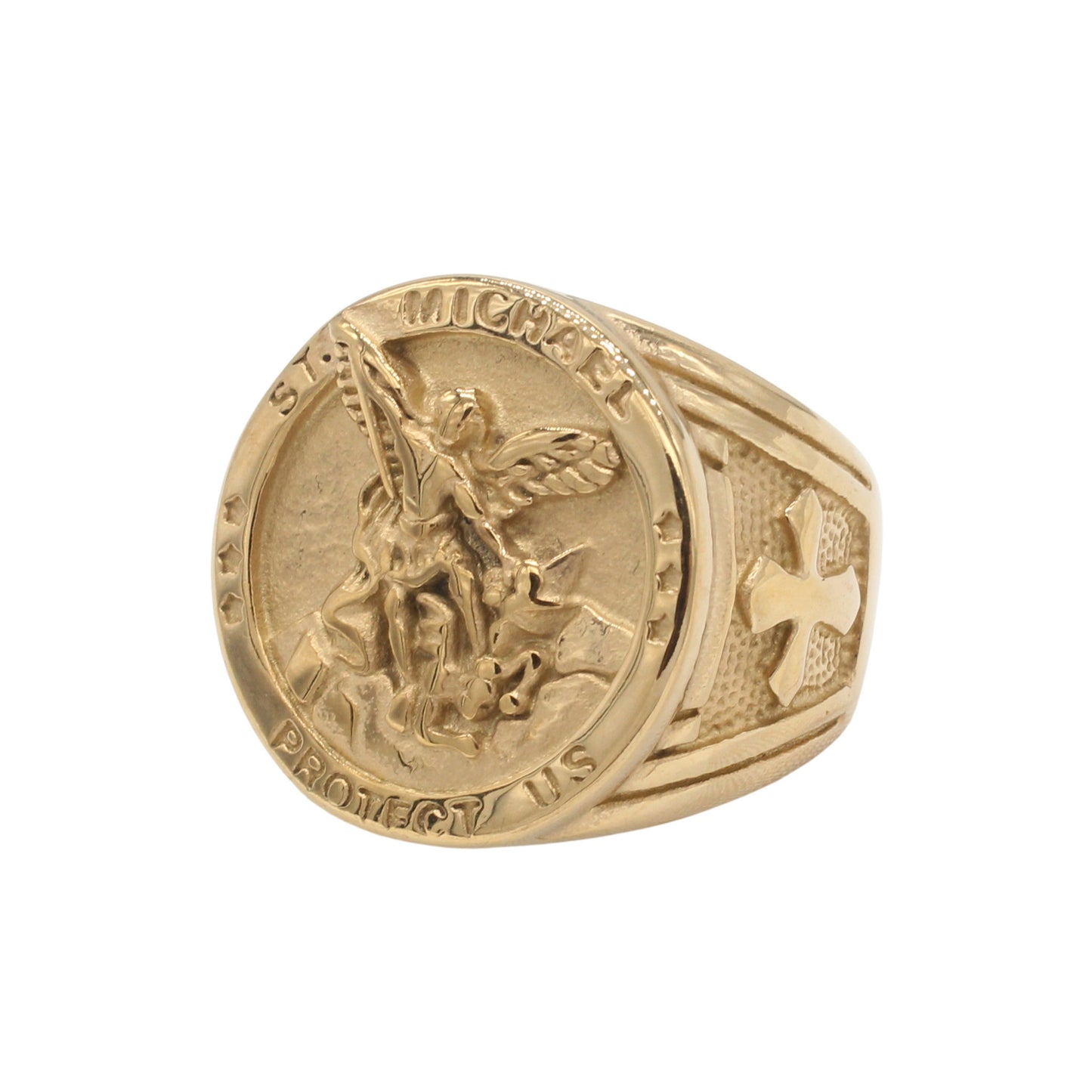 Planderful Everyday Genie Men’s Titanium Steel Ring – European and American Personalized Retro Ancient Greek God of War Angel Design