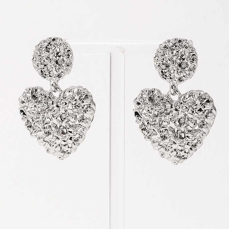 Lava Heart Shaped Pendant Earrings in European and American Style