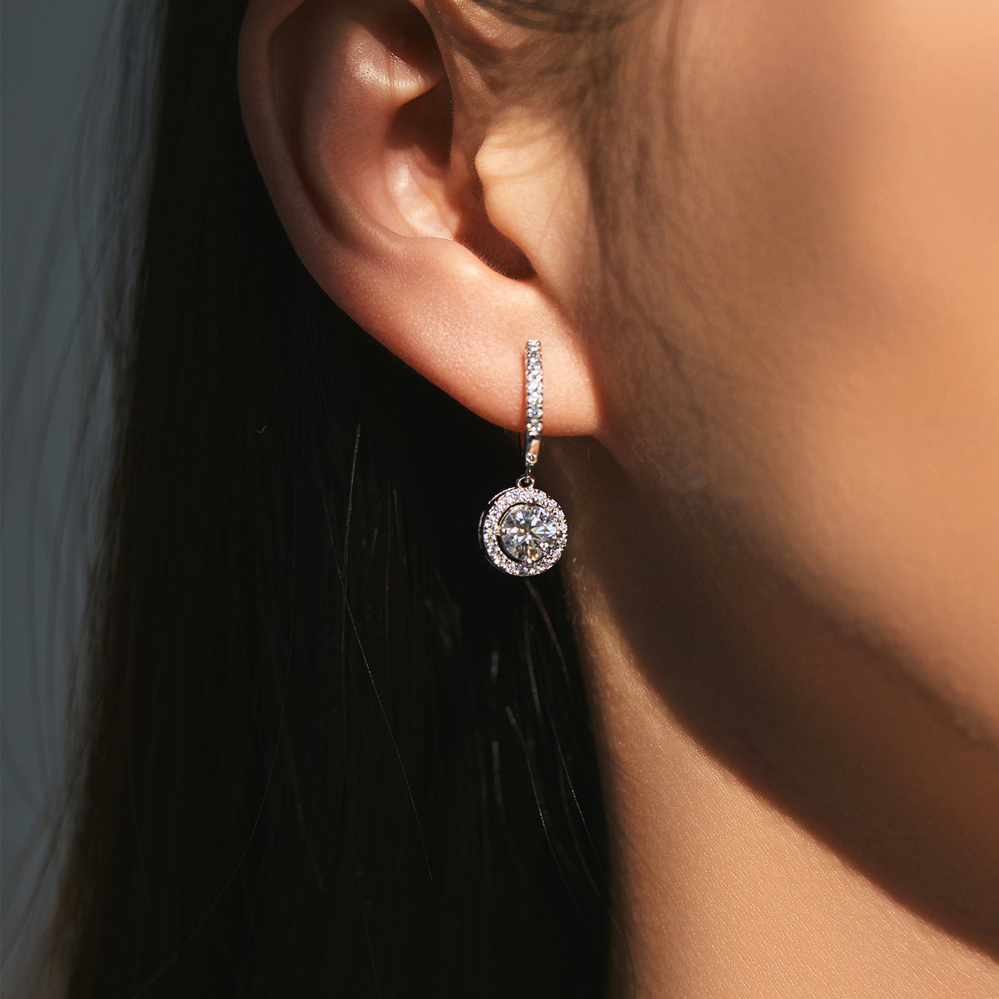 Planderful Moissanite Sparkling Earrings – Bright and Dazzling Full Circle Design