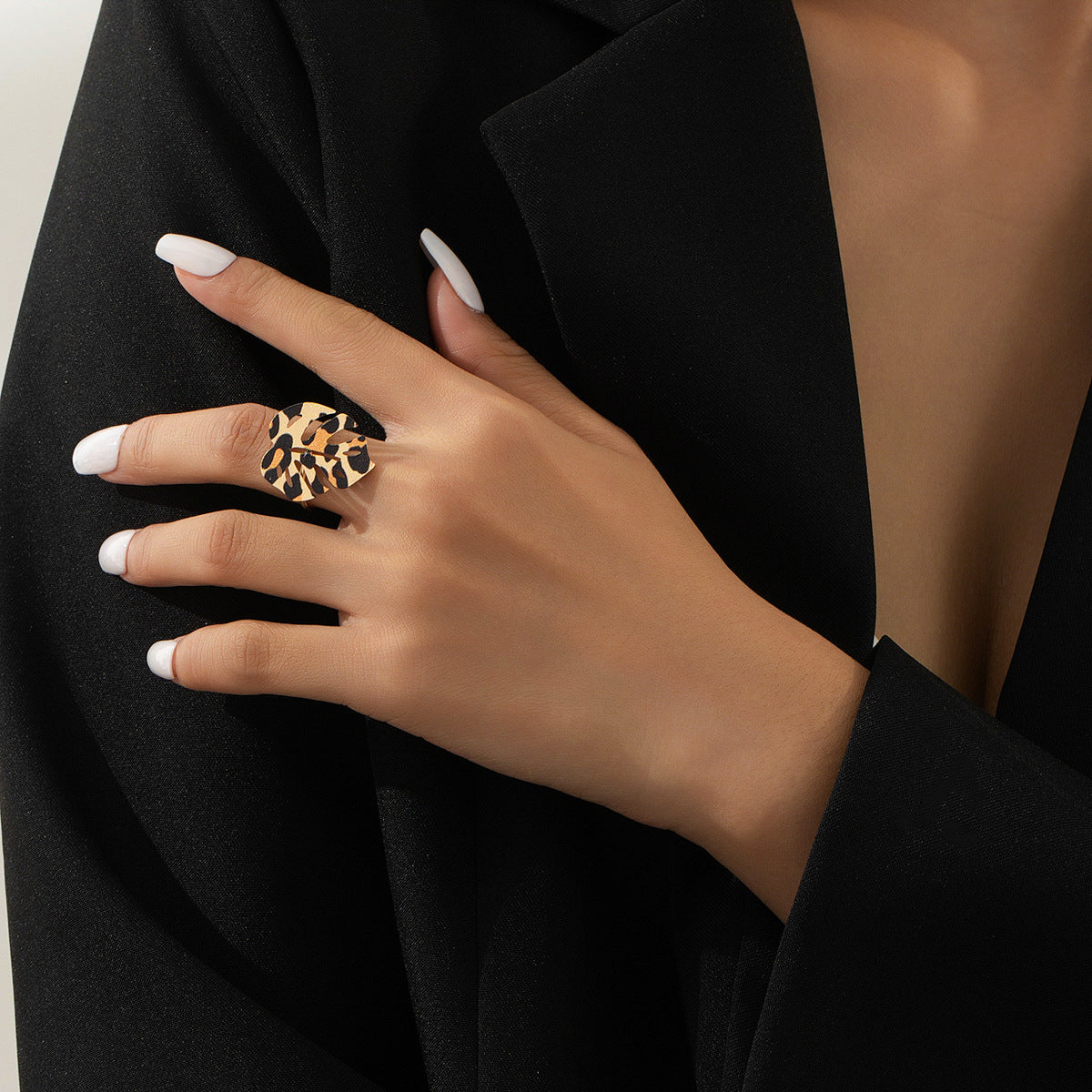 Wild Leopard Print Geometric Women's Ring by Planderful