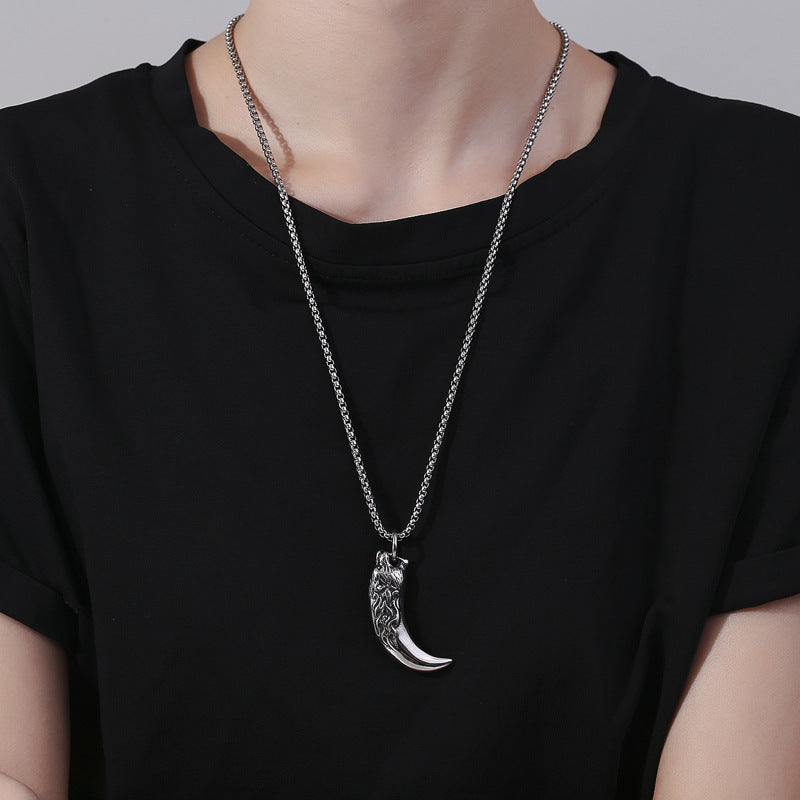Steel Necklace – Luxury Wolf Tooth Necklace