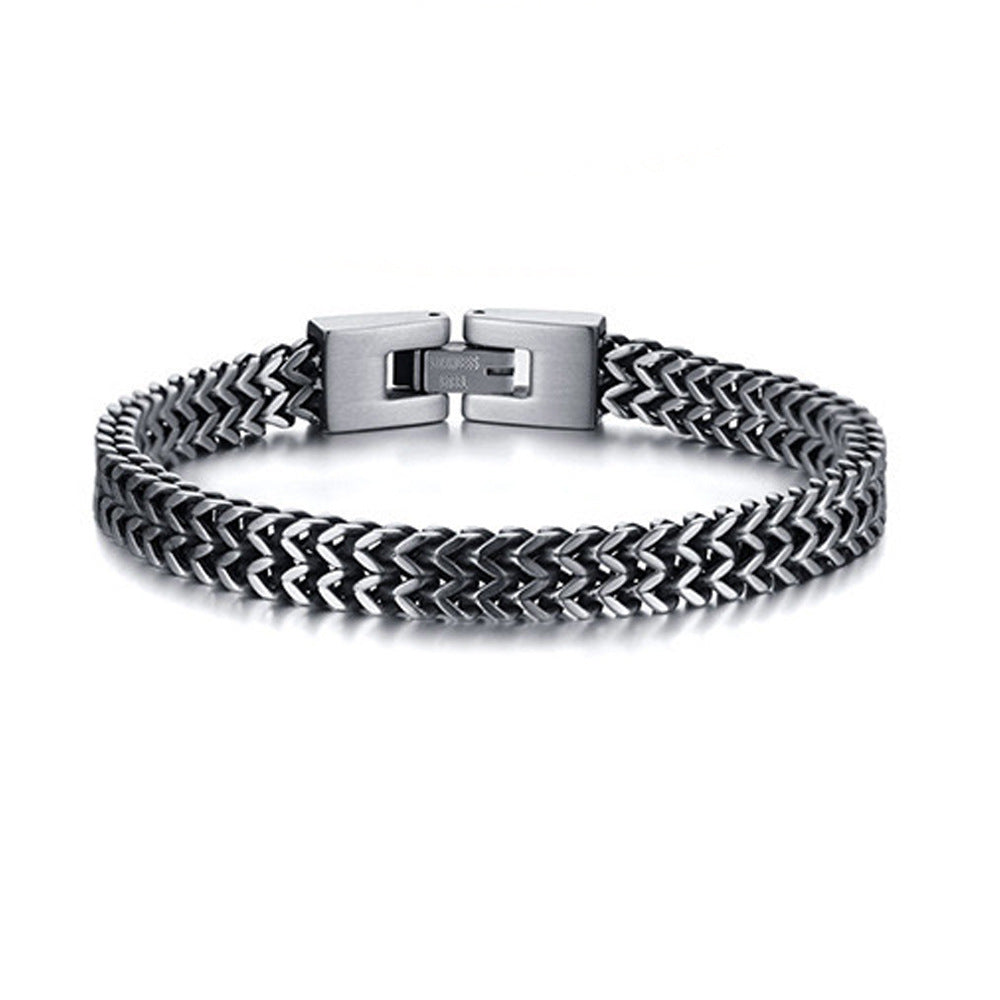 Planderful Jewelry Roman Chain Steel Bracelet, Everyday Genie Collection, Woven Design