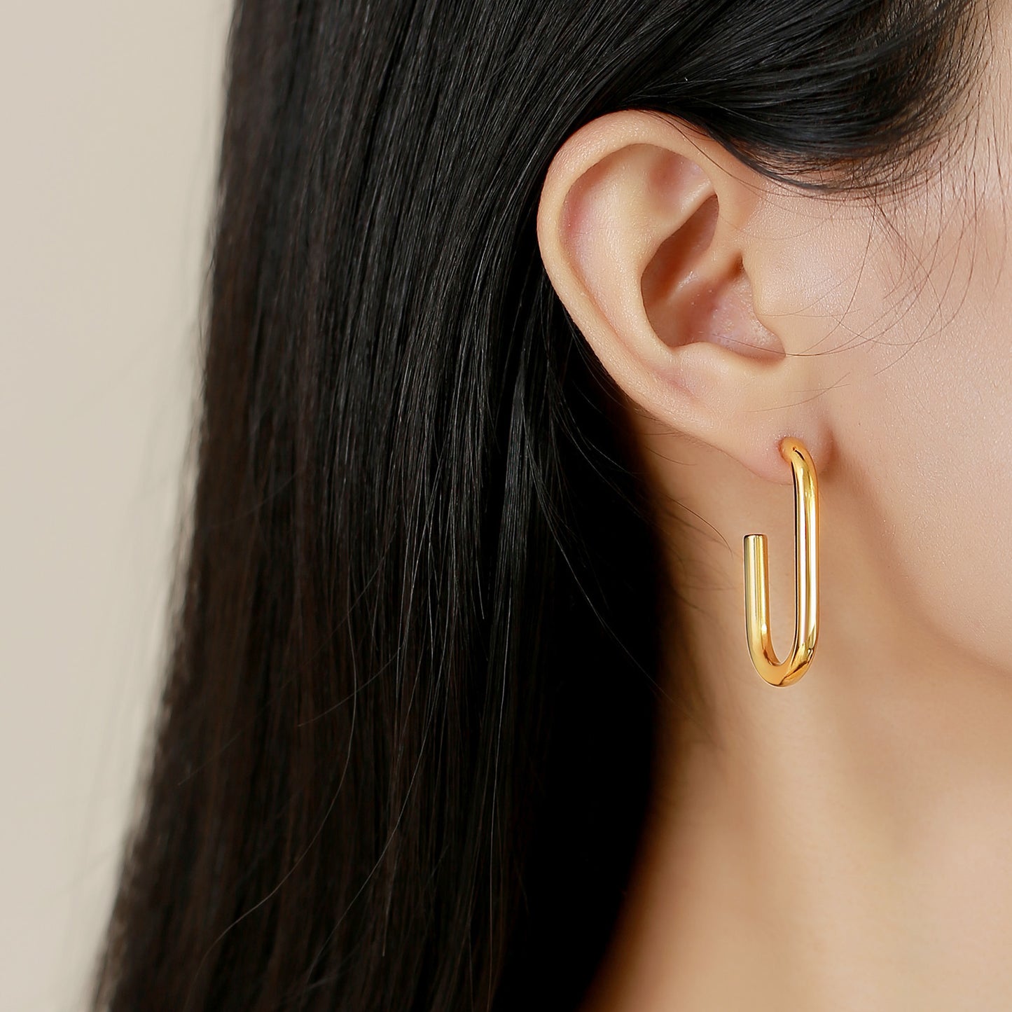 Stainless Steel Geometric Gold Rectangular Earrings Wholesale