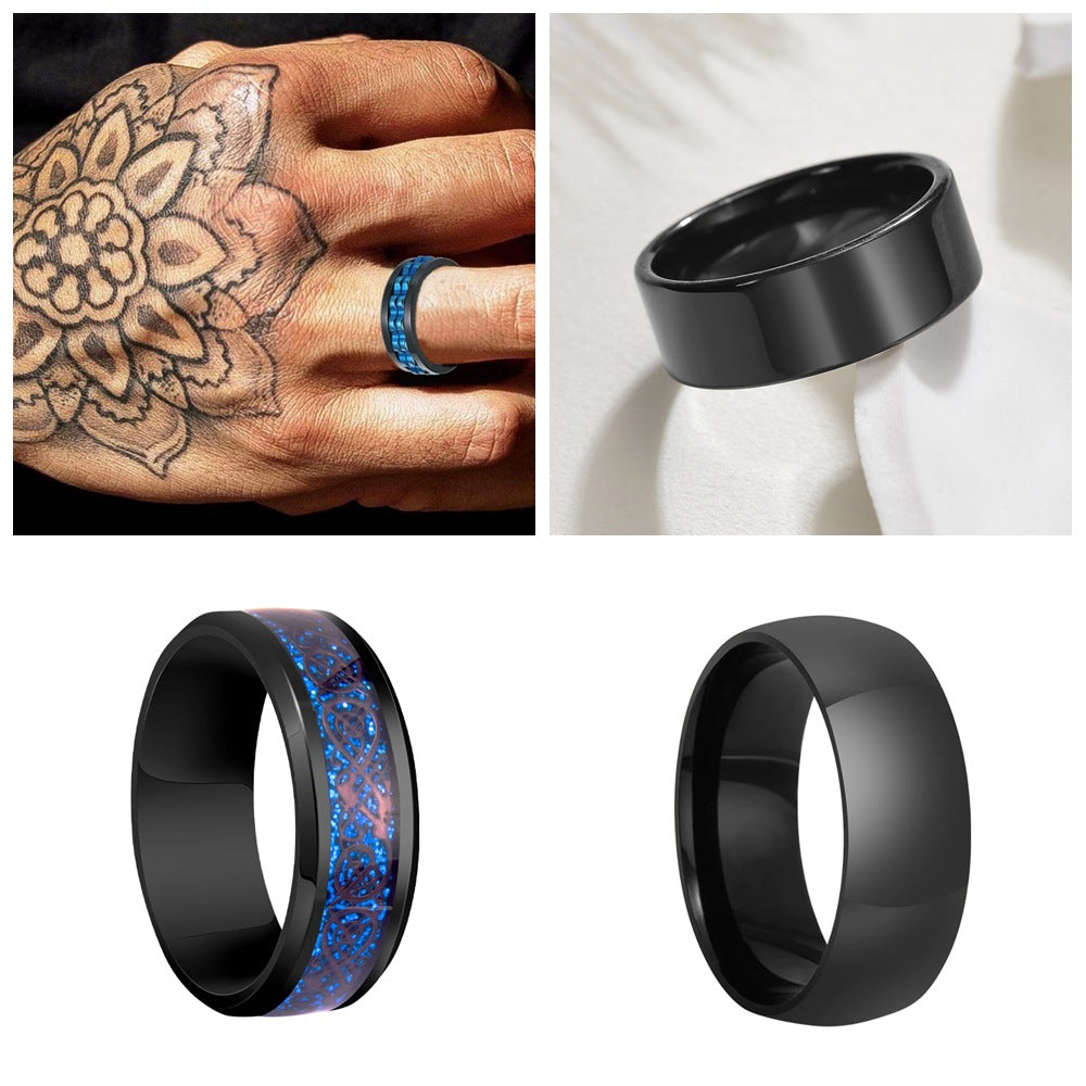 Planderful Decompression Ring For Men Rotatable 9 Piece Set