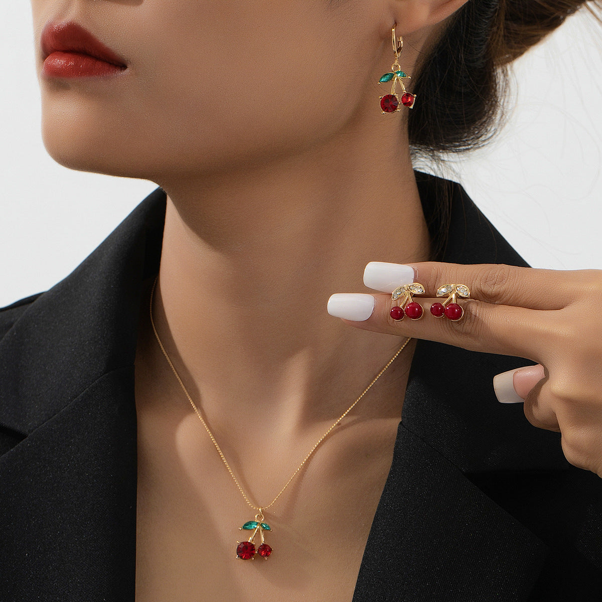 Personalized Red Cherry Earrings for Women by Planderful