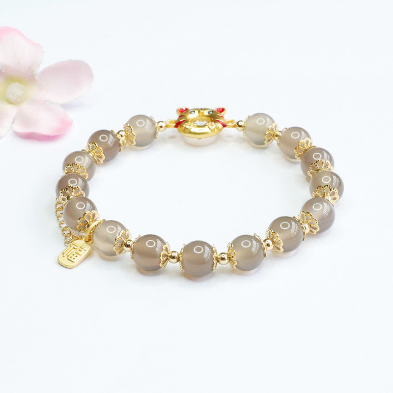 Chalcedony and Tiger's Eye Blessing Bracelet by Planderful