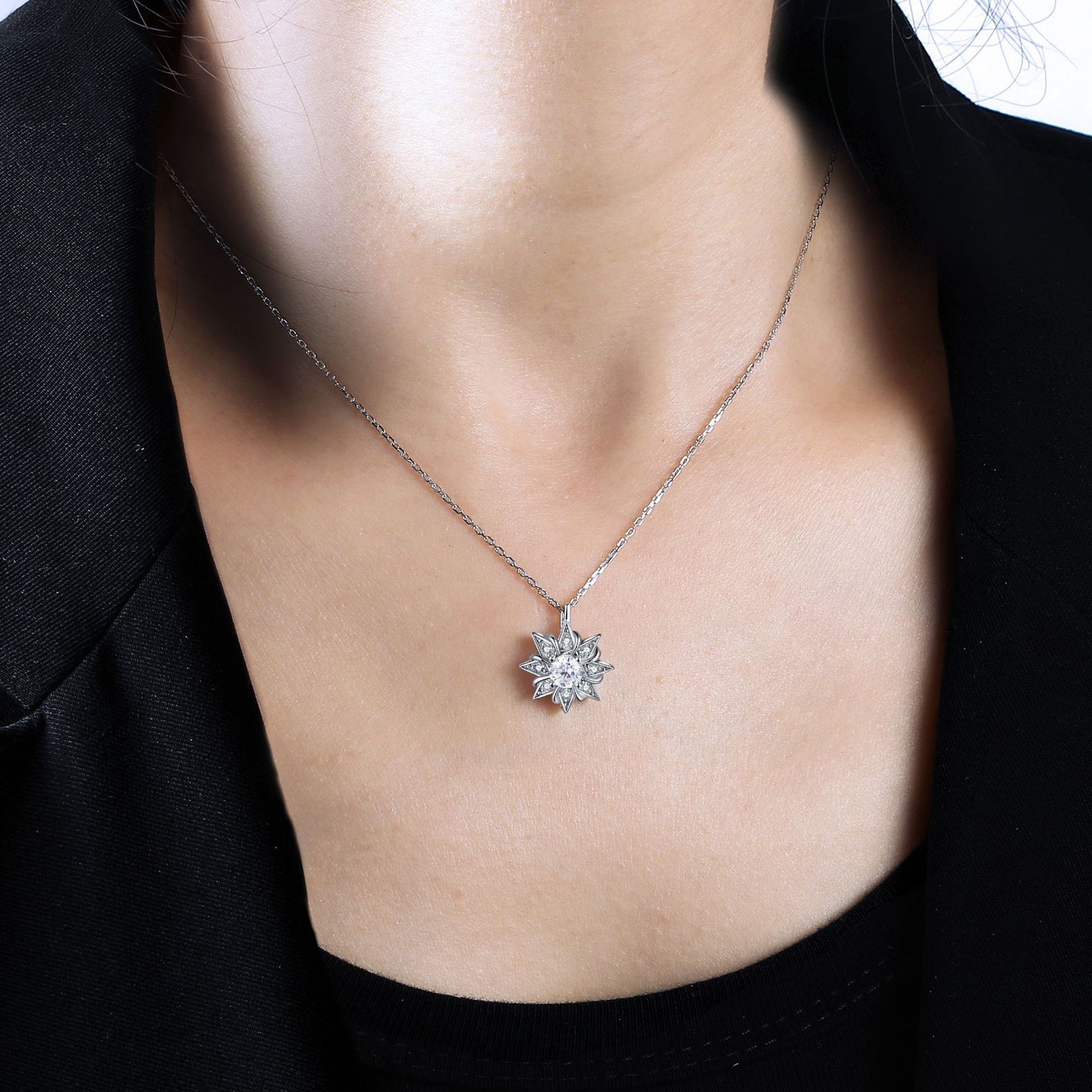 Sterling Silver Necklace S925 Zircon Pendant For Women By Planderful Everyday Genie