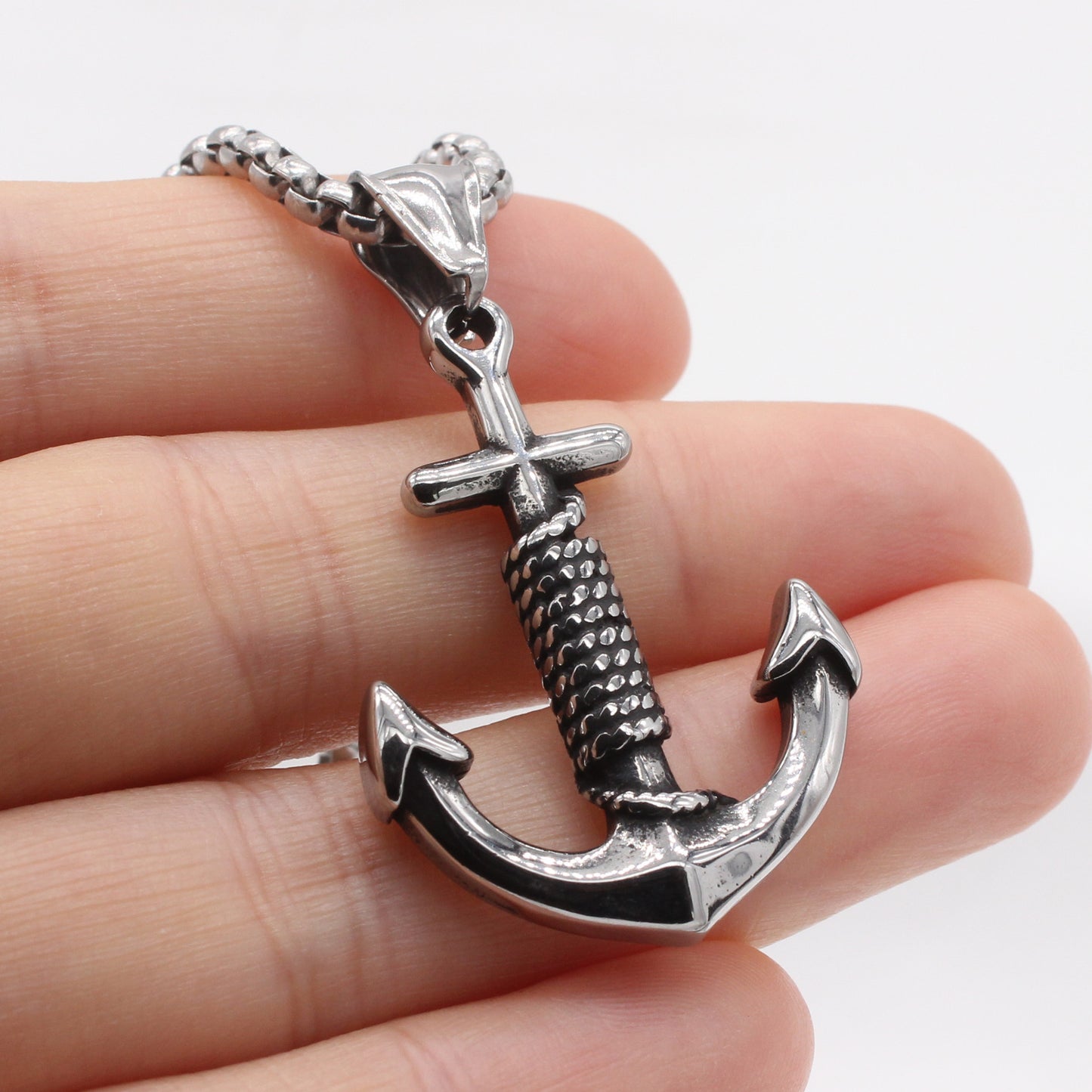 Planderful Titanium Steel Boat Anchor Pendant Unisex Retro Charm Durability For Men And Women