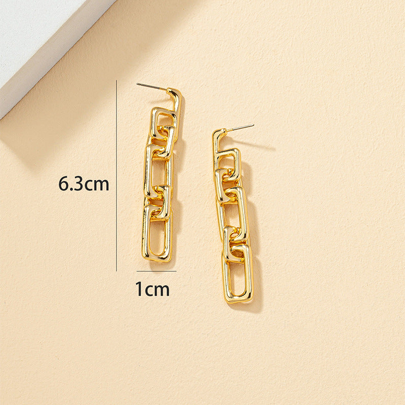 Chain Drop Earrings in Retro Autumn Style with Niche Design