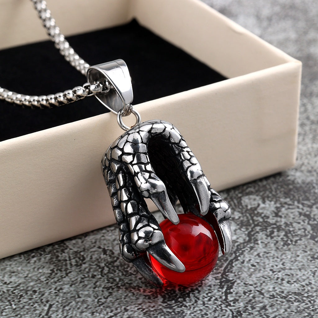 Vintage Dragon Stainless Steel Pendant Necklace