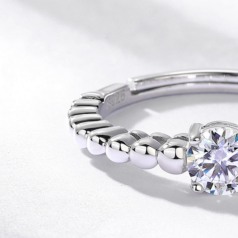 Planderful Classic Moissanite Sterling Silver Ring – 5 × 5 mm, 0.5 ct – Style 3