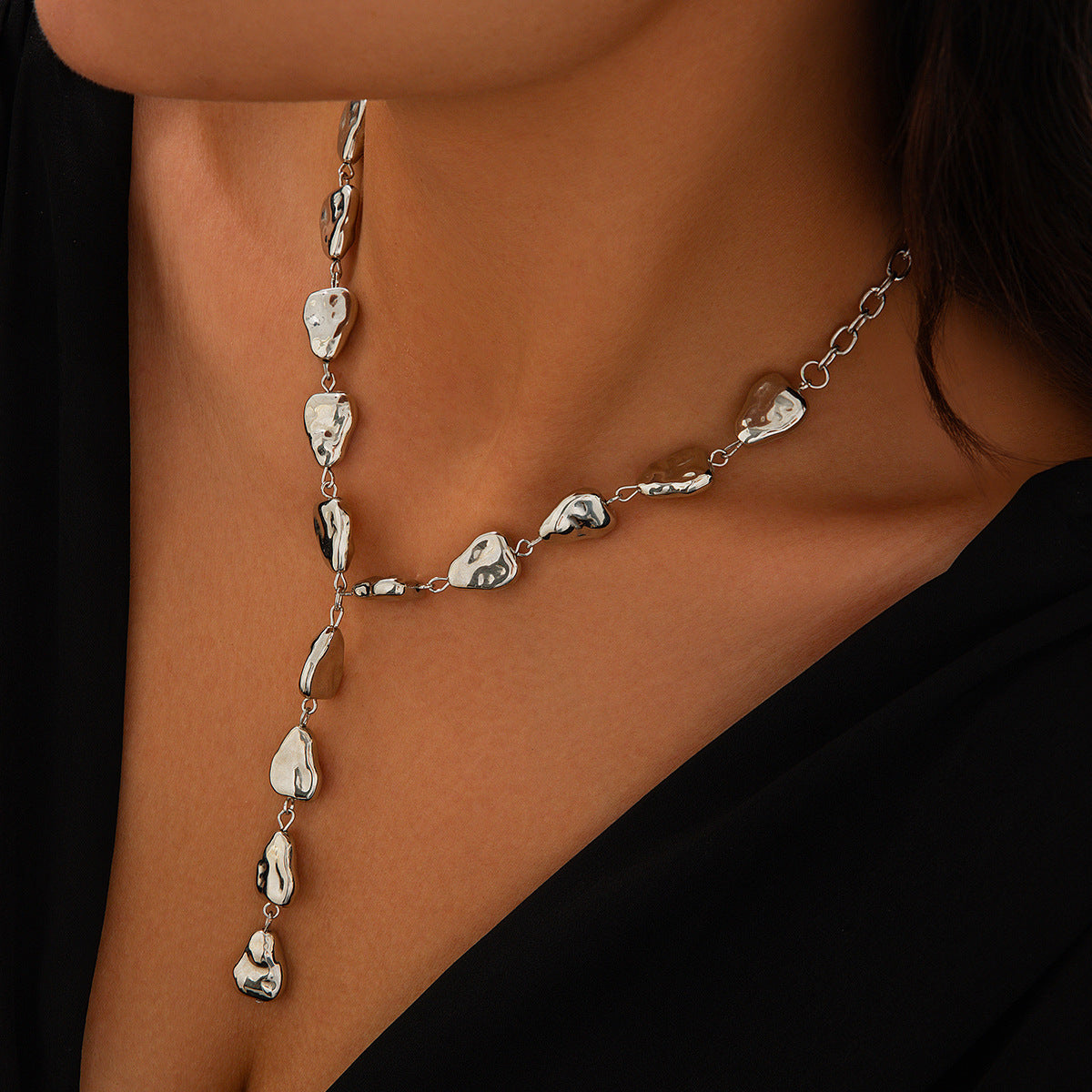 Baroque Teardrop Y-Shaped Necklace