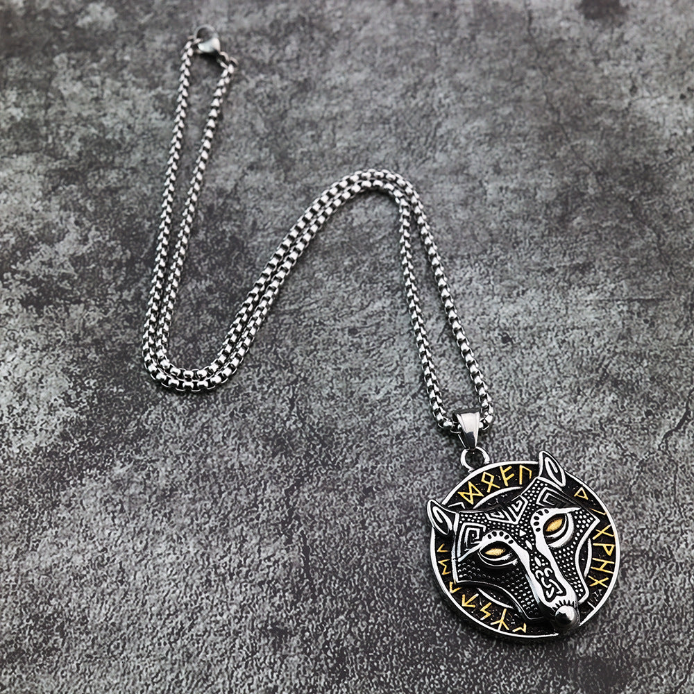 European and American Viking Pendant Men Celtic Wolf Rune Jewelry