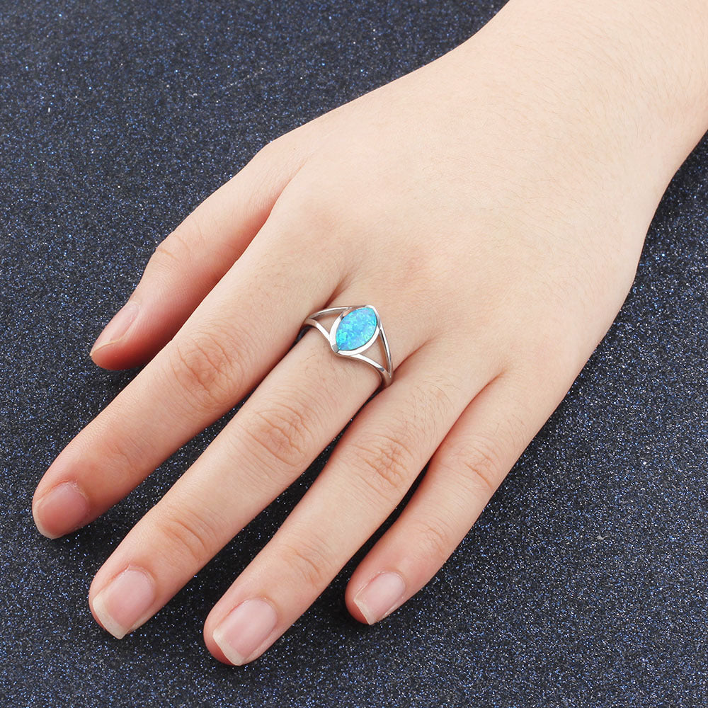 Planderful Jewelry Opal Ring Sterling Silver