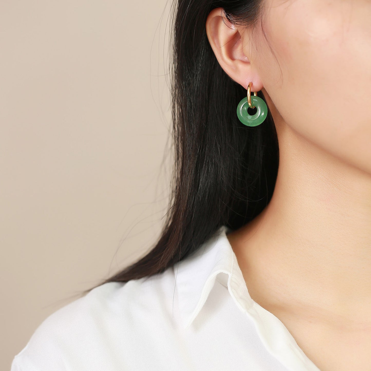 Stainless Steel Earrings with Stone Accent Fashion Earrings