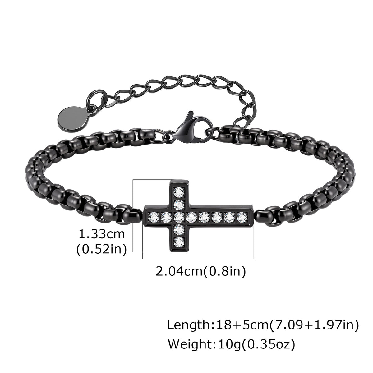 Cross Pearl Zircon Vintage Stainless Steel Bracelet