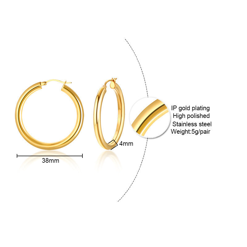Titanium Steel Jewelry Wholesale Gold Women's Earrings Set