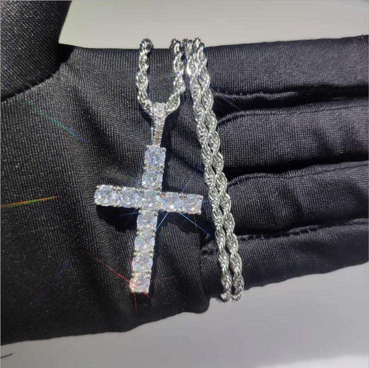 Zircon Cross Pendant Necklace