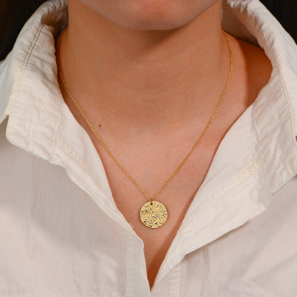 Planderful S925 Sterling Silver Necklace Bee Tag Zircon For Women Elegant Versatile Collarbone Jewelry