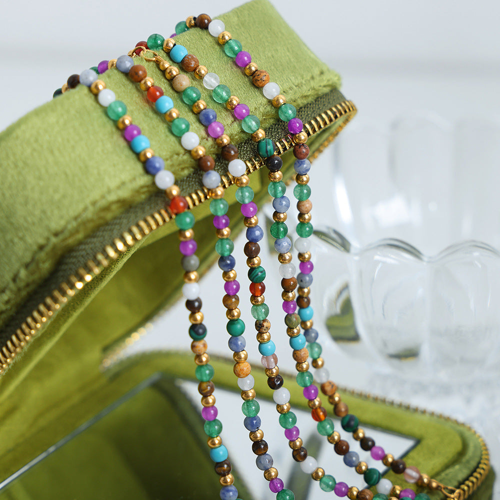 Bohemian Chic Natural Stone Beaded Bracelet - Handcrafted Women's Jewelry