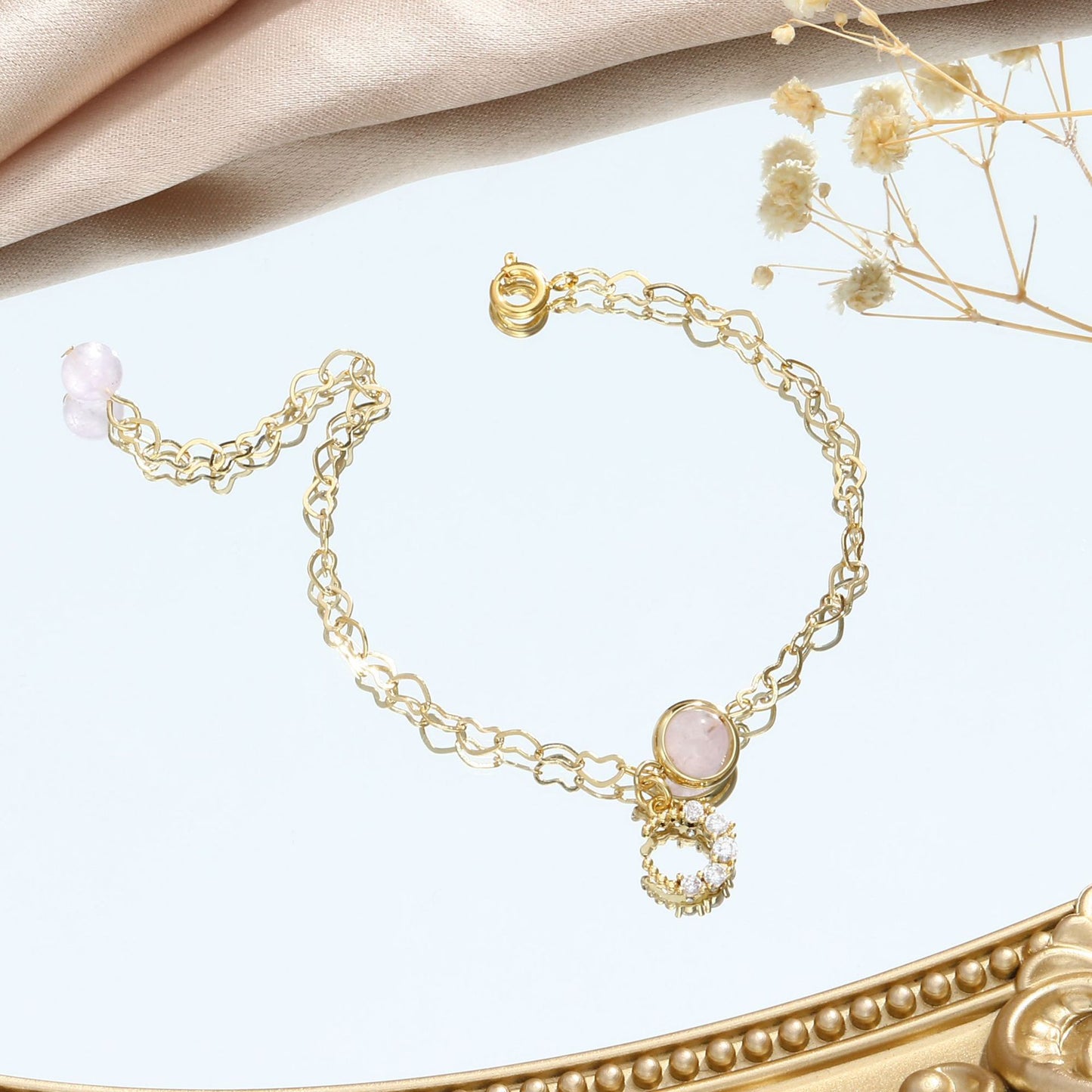 Fortune's Favor Amethyst Crystal Bracelet for Women - Sterling Silver Hand Jewelry