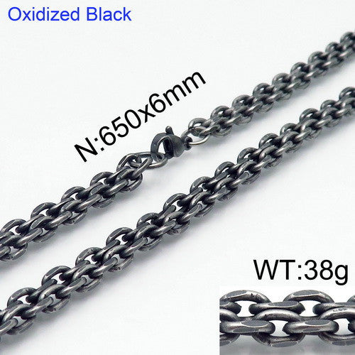 Stainless Steel Men's Necklace, Titanium Steel Chain Retro Double-Layer O-Shaped Cross Chain