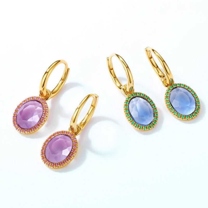 S925 Sterling Silver Crystal Signature Stud Earrings