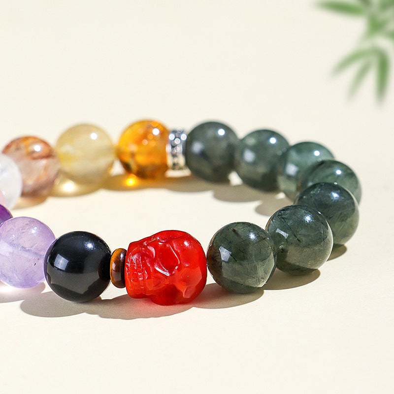 Planderful Fortune's Favor Bracelet – Unique Natural Green Hair Crystal Design