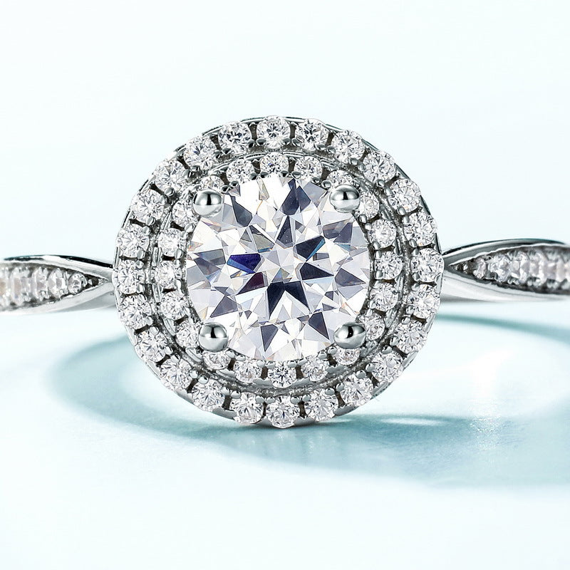 Planderful Classic Moissanite Sterling Silver Ring – 6.5 × 6.5 mm, 1 ct – Style 12