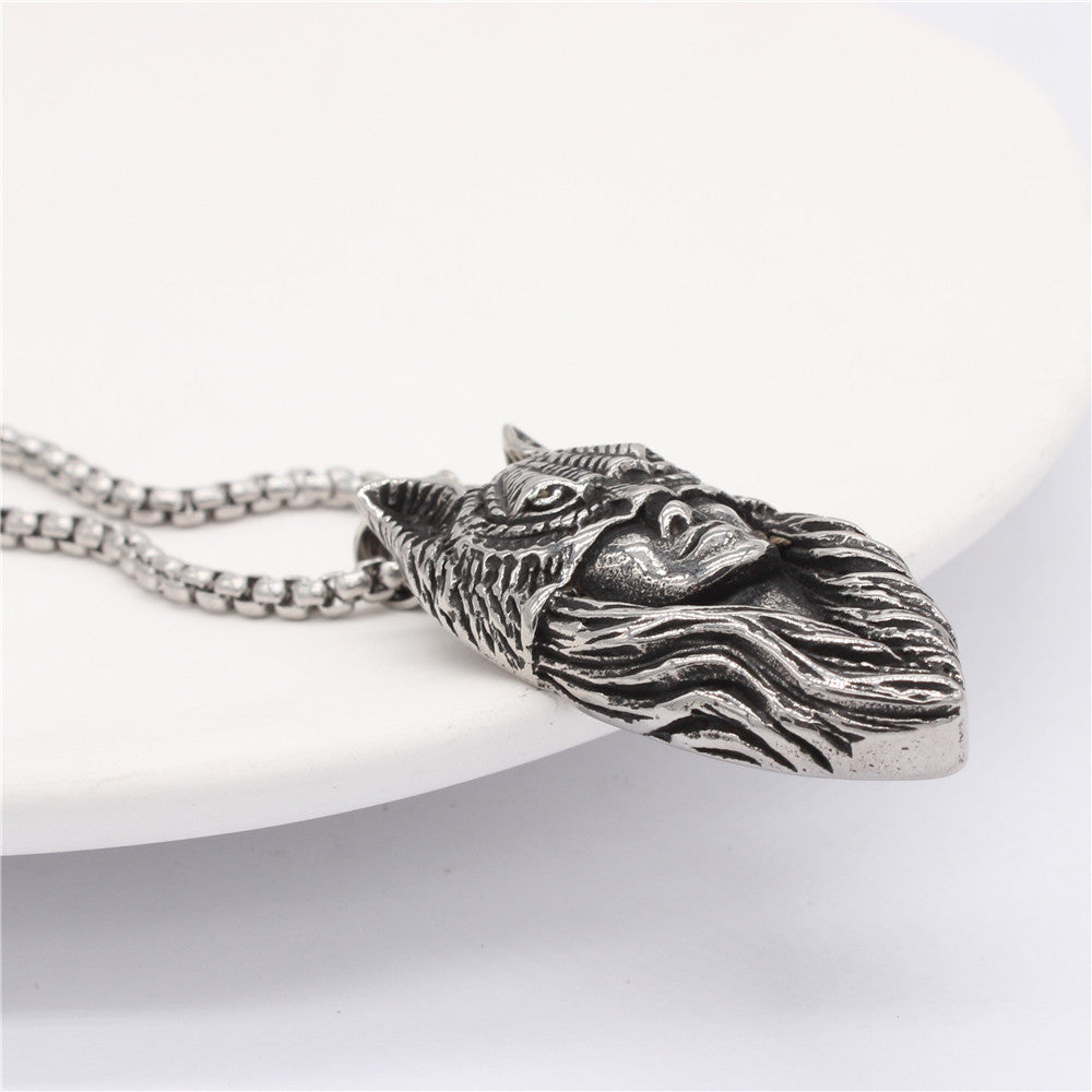 Werewolf Pendant Titanium Steel Unisex Protection Statement Planderful For Punk Grit Lovers