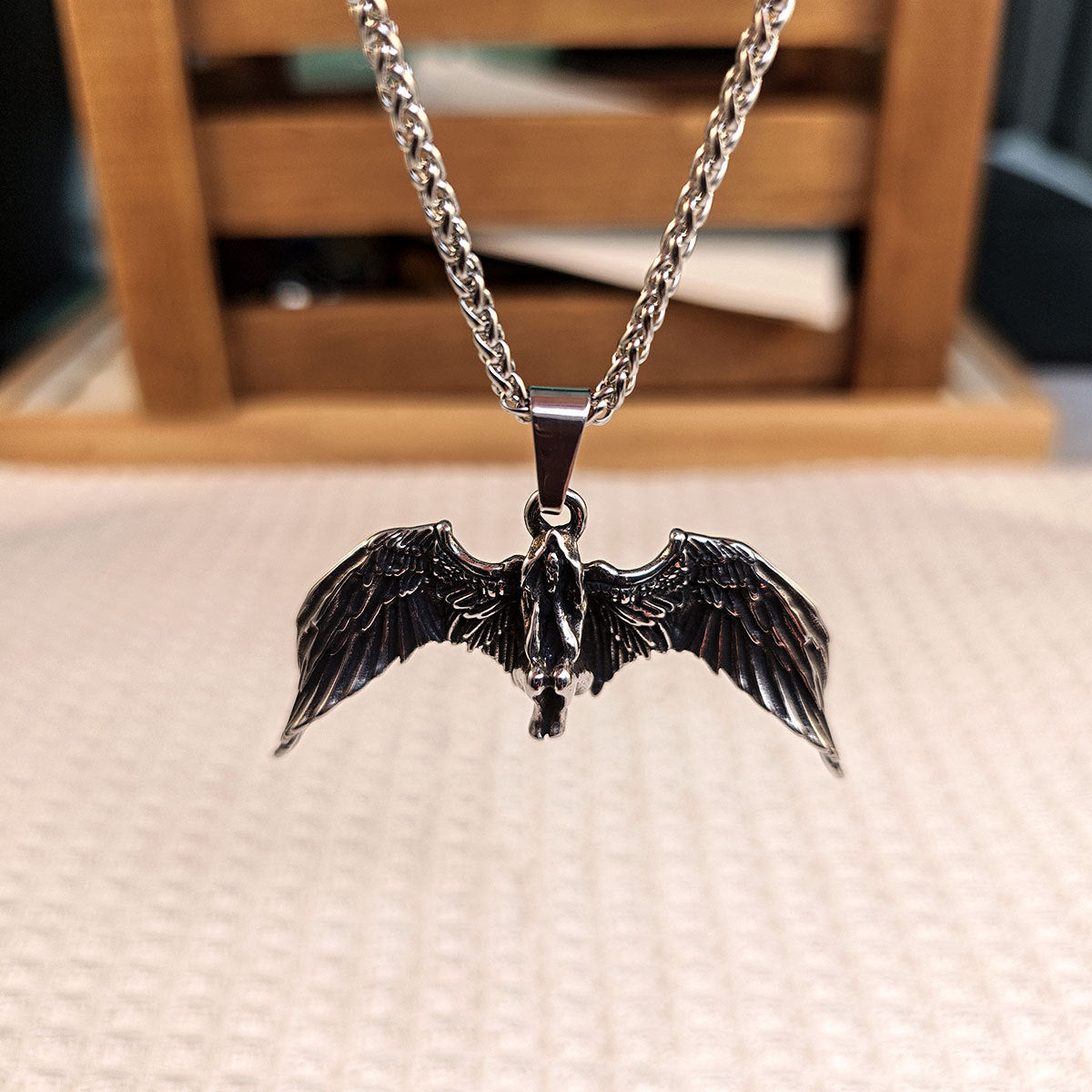 Stainless Steel Men's Pendant – Meditation Fallen Angel Necklace Pendant