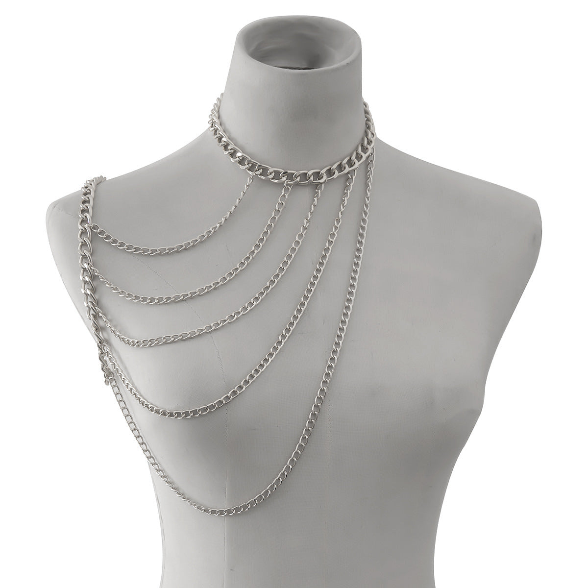 Elegant Women's Tassel and Chain Geometric Body Necklace from Vienna Verve Collection