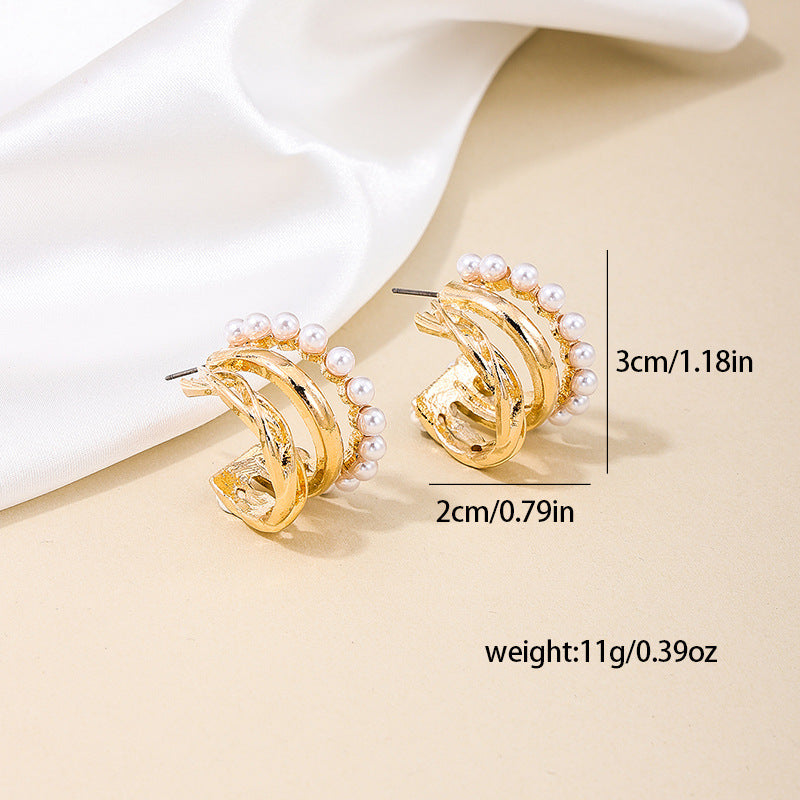 French Pearl Circlet Earrings - Vienna Verve Collection