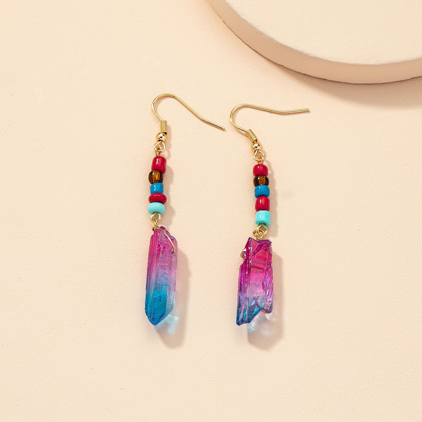 Vibrant Crystal Drop Earrings - Vienna Verve Collection