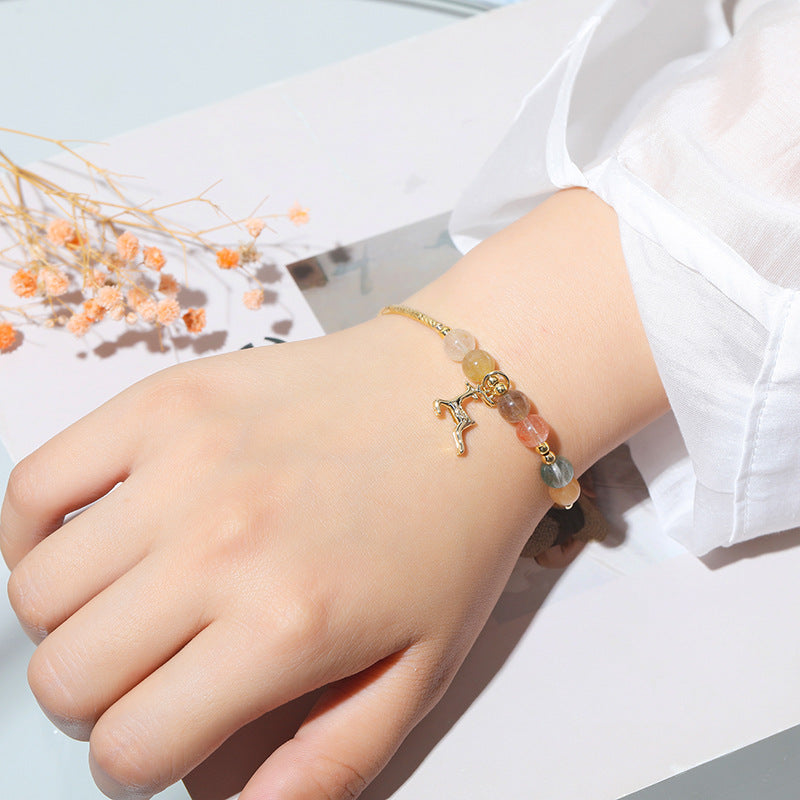 Enchanting Forest Charm Crystal Bracelet with Sterling Silver Accents